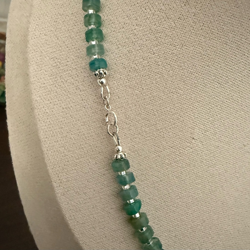 Heishi Agate Beads on Sterling Silver Necklace - Picture 10 of 10